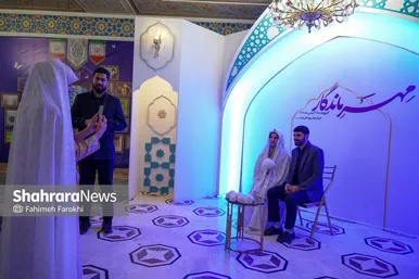گزارش تصویری | جشن ازدواج ۲۱۰ بسیجی از سراسر کشور در حرم امام‌رضا(ع)