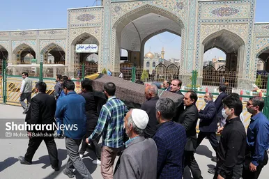 مراسم تشییع حاج فضل‌الله برهانی در حرم مطهر رضوی