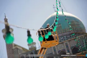 آذین&zwnj;بندی ویژه صحن و سرای رضوی به مناسبت میلاد امام رضا (ع) + تصاویر