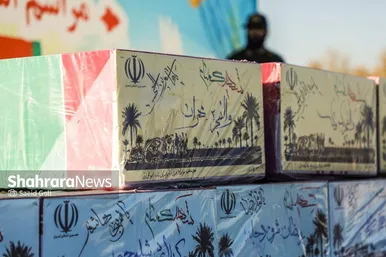 گزارش تصویری | مراسم استقبال از پیکر‌های مطهر ۱۴ شهید گمنام دفاع مقدس در مشهد (۶ آذر ۱۴۰۳)