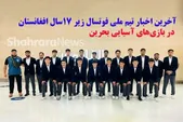 تاریخ و ساعت بازی‌های تیم ملی فوتسال زیر ۱۷ سال افغانستان در مسابقات آسیایی بحرین