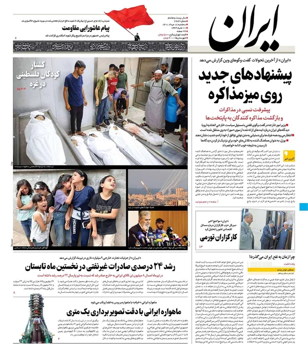 صفحه نخست روزنامه‌های کشور - سه‌شنبه ۱۸ مرداد ۱۴۰۱