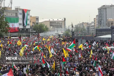عکس‌هایی از مراسم تشییع پیکر شهید اسماعیل هنیه در تهران- ۲