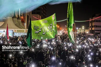 گلباران حرم مطهر رضوی در شب میلاد جوادالائمه (ع)