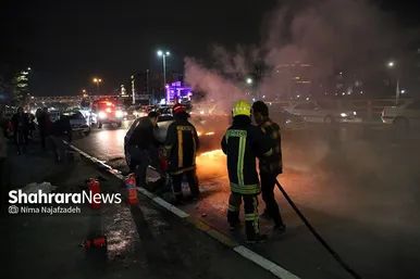 مهار آتش سوی خودرو 206 در بلوار میثاق