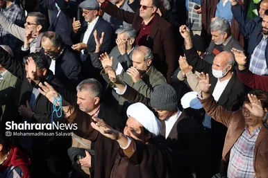 راهپیمایی اصناف، بازاریان و نمازگزاران پس از نماز جمعه مشهد