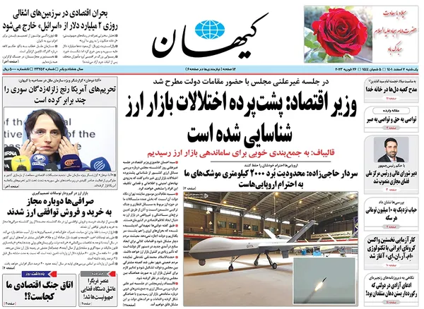 صفحه نخست روزنامه‌های کشور - یکشنبه ۷ اسفند ۱۴۰۱
