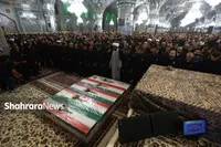 تشییع پیکر پاک ۵ شهید حمله اسرائیل، در حرم مطهر رضوی (۲۸ خرداد ۱۴۰۴)