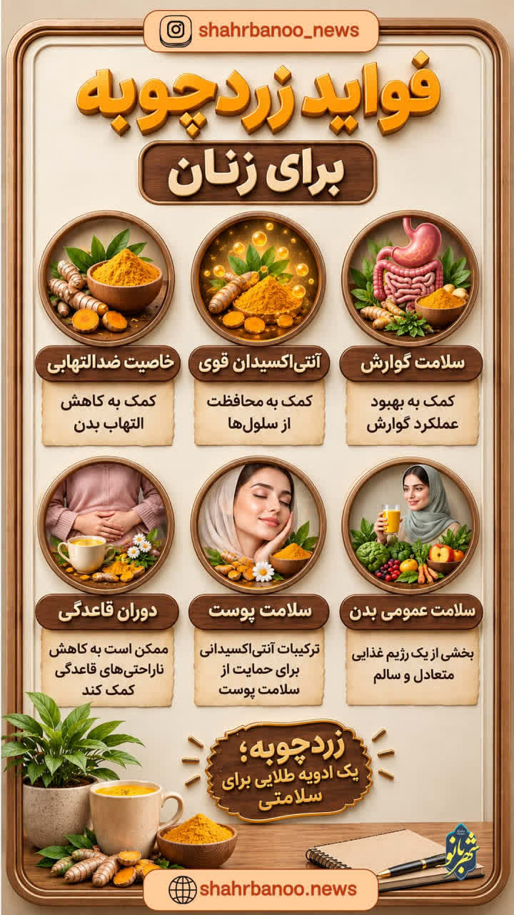 اینفوگرافی | فواید زردچوبه برای زنان