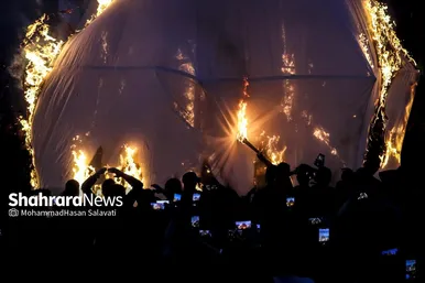 گزارش تصویری | مراسم خیمه سوزان عصر عاشورا در مشهد