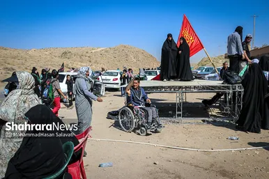 زائران پیاده در مسیر حرم مطهر رضوی