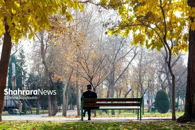 شکوه رنگ‌های پاییزی در پارک ملت مشهد