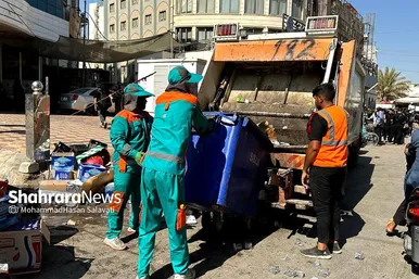 عکس | خدمت رسانی پاکبانان مشهدی به زائران اربعین در نجف اشرف