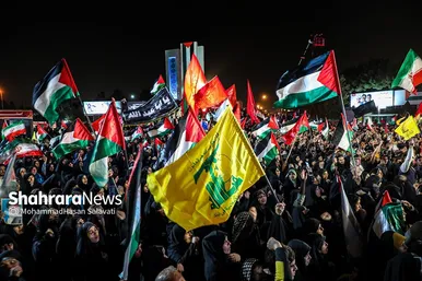 اجتماع مردمی «این المنتقم» در میدان فلسطین مشهد