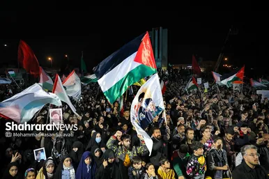 اجتماع مردمی «این المنتقم» در میدان فلسطین مشهد