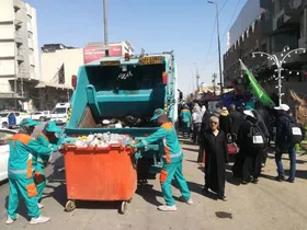 فعالیت شبانه روزی خودرو&zwnj;های سازمان مپ شهرداری مشهد در شهر نجف