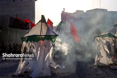 آیین خیمه سوزان عصر عاشورا در مشهد