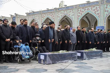 گزارش تصویری | مراسم تشییع پیکر همسر و فرزند معاون رئیس‌جمهور در مشهد