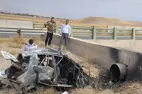 جان‌باختن ۲ نفر در حادثه واژگونی و حریق خودرو در کمربند سبز مشهد + عکس (۱۵ مهر ۱۴۰۳)