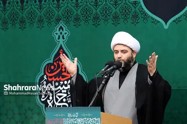 آئین اذن عزای حسینی و تعویض پرچم گنبد حرم مطهر رضوی