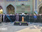 پیکر دکتر مهدوی دامغانی در حرم مطهر رضوی تشییع و به خاک سپرده شد + فیلم و تصاویر
