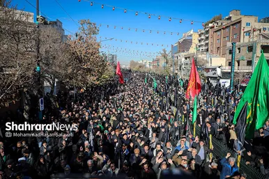 اجتماع عزاداران فاطمی و تشییع پیکر ۱۲ شهید گمنام دفاع مقدس و ۲ شهید حادثه تروریستی راسک در مشهد