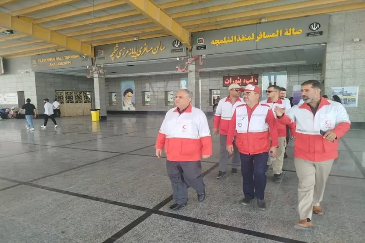 بازدید دبیر کل جمعیت هلال احمر از مرز شلمچه و بررسی خدمات به زائران اربعین (۹ مرداد ۱۴۰۴) + فیلم