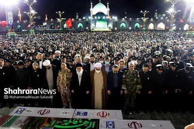 مراسم وداع با شهدای حادثه تروریستی شاهچراغ در حرم مطهر رضوی