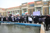 تجمع کادر سلامت مشهد در بیمارستان امام رضا (ع) | دشمنان ما حد و مرز و خط قرمزی ندارند (۱۷ فروردین ۱۴۰۵) + فیلم