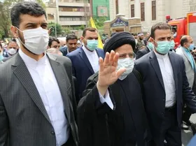 حضور رئیس&zwnj;&lrm;جمهور در راهپیمایی روز جهانی قدس