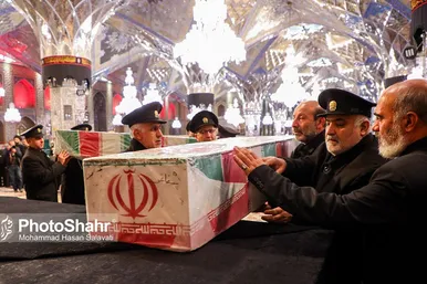 تشییع پیکر مطهر ۱۰ شهید گمنام در مشهد