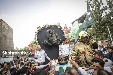 گزارش تصویری | مراسم تشییع پیکر آتش‌نشان فداکار «شهید رضا فخریان» در مشهد