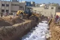 ویدئو | گور دسته جمعی شهدا در نوار غزه
