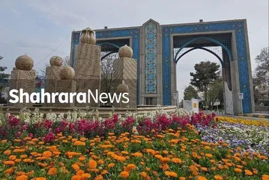 گل‌ آرایی بهاری در بهشت رضا(ع)