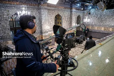 گزارش تصویری | پشت صحنه ویژه برنامه های سحر ماه رمضان تلویزیون در حرم مطهر رضوی