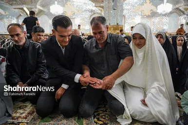 گزارش تصویری | عقد بالا سر حضرت ؛ لحظه شیرین وصال