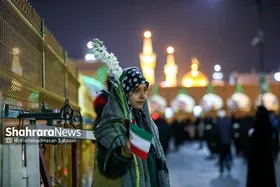 گلباران و نورافشانی حرم مطهر رضوی در شب میلاد امام جواد (ع)