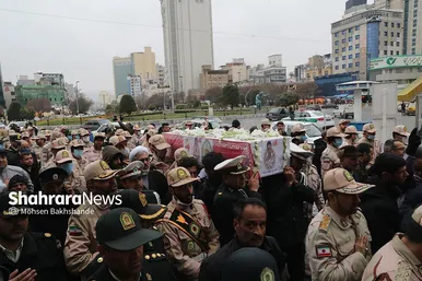 تشییع شهید مرزبانی «معین قدمیاری» در مشهد