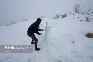 بارش برف در مسجدالاقصی