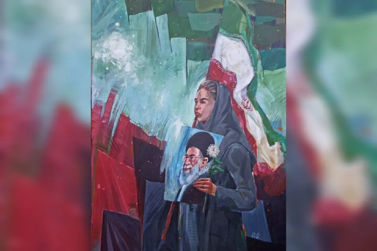 نقاشی جدید «علی بحرینی» برای وداع با رهبر شهید