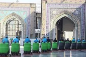 ۴۰۰ هزار مترمربع از فضا‌های حرم امام‌رضا(ع) روزانه تطهیر می‌شود