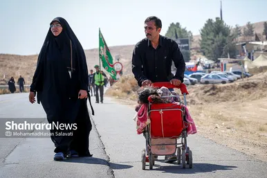 زائران پیاده در مسیر حرم مطهر رضوی