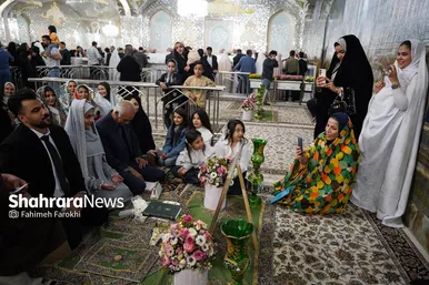 گزارش تصویری | عقد بالا سر حضرت ؛ لحظه شیرین وصال