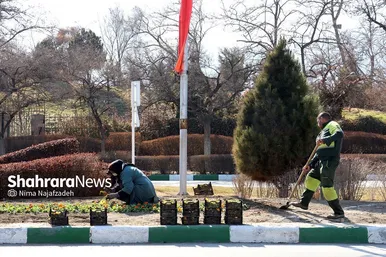 گل‌کاری در نقاط مختلف شهر مشهد