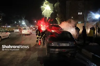 مهار آتش سوی خودرو 206 در بلوار میثاق