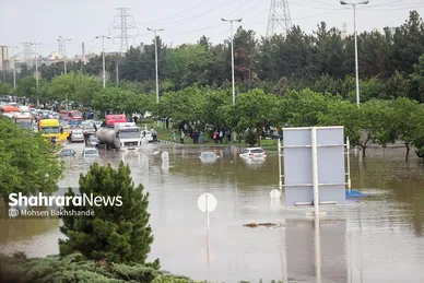 تصاویری از آب‌گرفتگی در سطح شهر مشهد بر اثر بارش شدید باران (۲۶ اردیبهشت ۱۴۰۳)