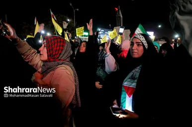جشن مردم مشهد در حمایت از مردم فلسطین و عملیات «طوفان الاقصی»