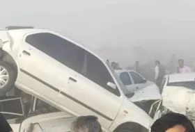 تصادف زنجیره&zwnj;ای مرگبار در جاده بهبهان - رامهرمز خوزستان + فیلم و عکس
