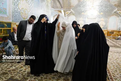گزارش تصویری | عقد بالا سر حضرت ؛ لحظه شیرین وصال