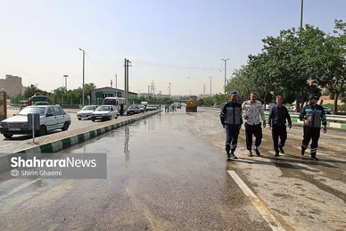 گزارش تصویری | اتفاق  خط لوله اصلی آبرسانی مشهد در بزرگراه شهید سلیمانی